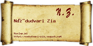 Nádudvari Zia névjegykártya